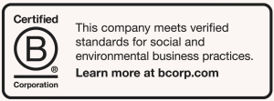 Certified B Corp Logo, Huntsmill Farm Wedding Venue